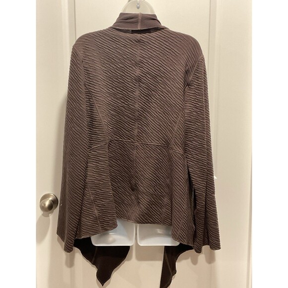 Cristina B. Women's Textured Draped Open Front Cardigan Sweater Jacket XL - Picture 2 of 10